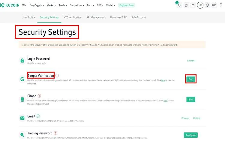 آموزش پلتفرم تبادل کوکوین فعالسازی Google Authenticator در صرافی کوکوین